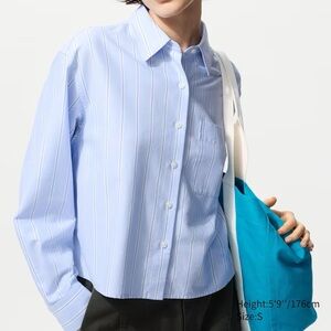 JW ANDERSON Uniqlo Light Blue Striped Button Down Shirt